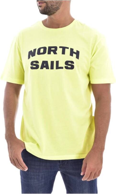 North Sails Iconisch Katoenen T-shirt Geel Yellow Heren