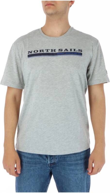 North Sails Grijze Ronde Hals T-shirt Gray Heren