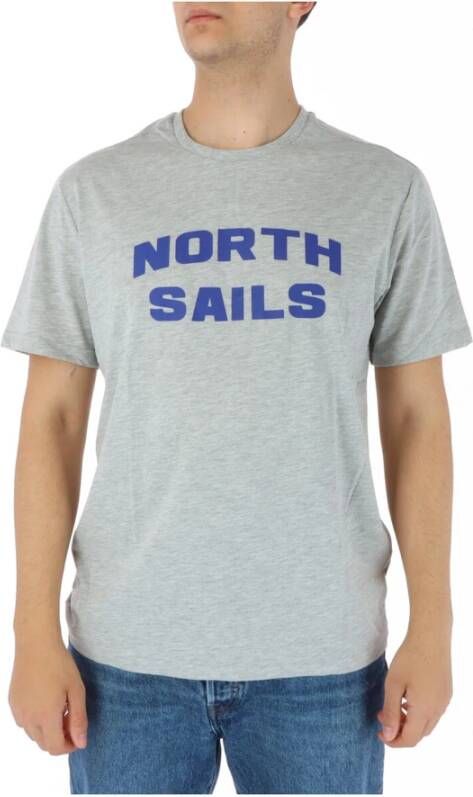 North Sails Grijze Katoenen Ronde Hals T-Shirt Gray Heren