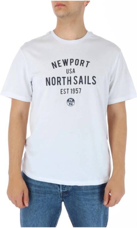 North Sails Witte korte mouw T-shirt White Heren