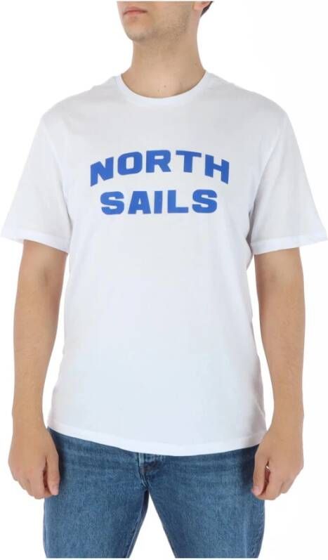 North Sails Witte Katoenen Korte Mouw T-shirt White Heren