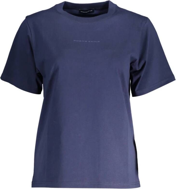 North Sails Blauw Katoenen T-Shirt met Print Blue