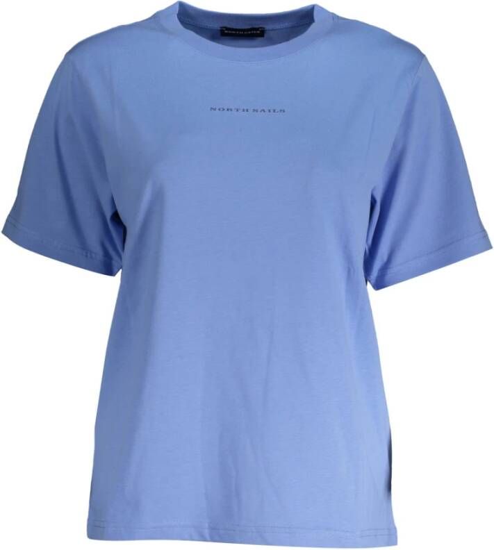 North Sails Light Blue Cotton Tops & T-Shirt Blauw Dames