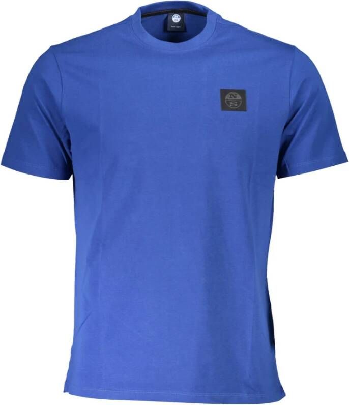 North Sails Blue Cotton T-Shirt Blauw Heren