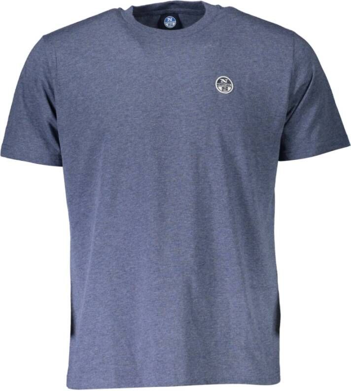 North Sails Klassiek Blauw Katoen Logo T-Shirt Blue Heren