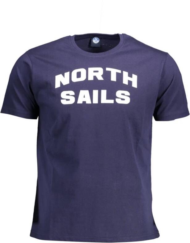 North Sails Blue Cotton T-Shirt Blauw Heren