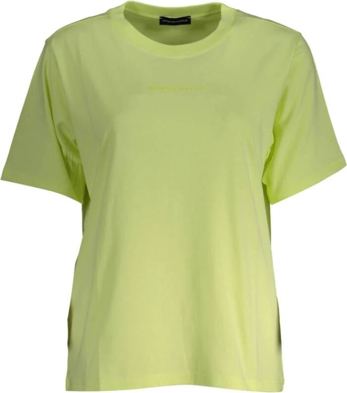North Sails Zonnig Biologisch Katoenen T-Shirt met Iconische Print Yellow Dames