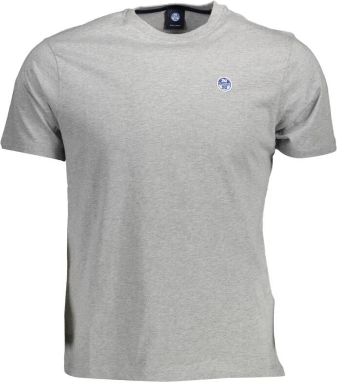 North Sails T-shirt met Korte Mouwen en Logo-applicatie Gray Heren