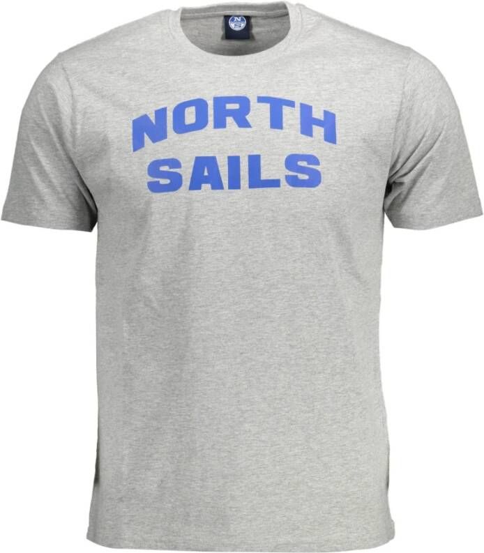 North Sails Grijze Statement Tee met Distinct Print Gray Heren