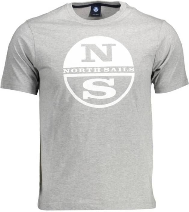 North Sails Organisch T-shirt met ronde hals en korte mouwen Gray Heren