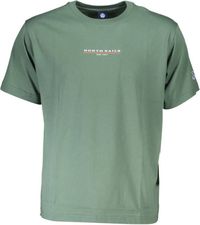 North Sails Biologisch katoenen T-shirt met korte mouwen en ronde hals Green Heren