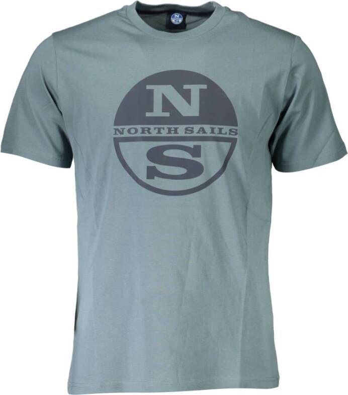 North Sails Groen Katoenen Logo T-shirt met Stijlvolle Print Green Heren