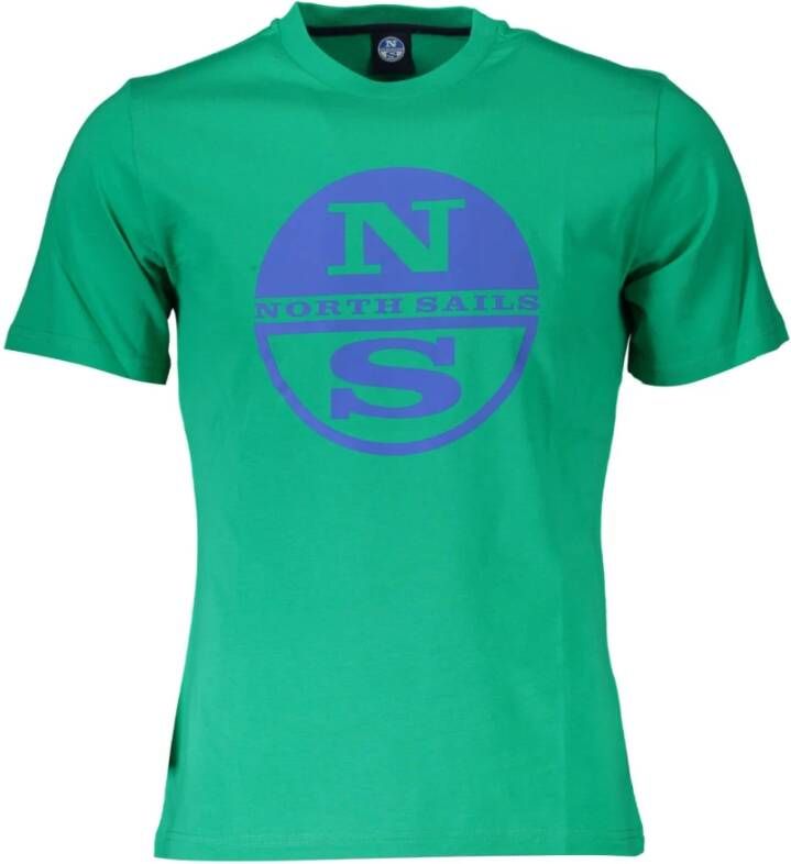 North Sails Groen Katoenen Heren T-shirt met Nautische Flair Green Heren