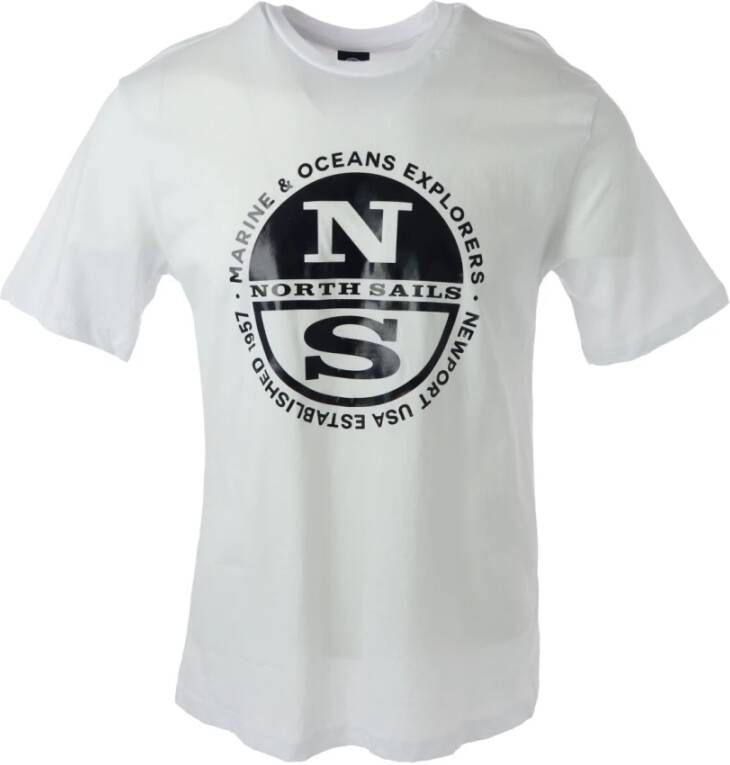 North Sails Witte Heren T-shirt met Print White Heren