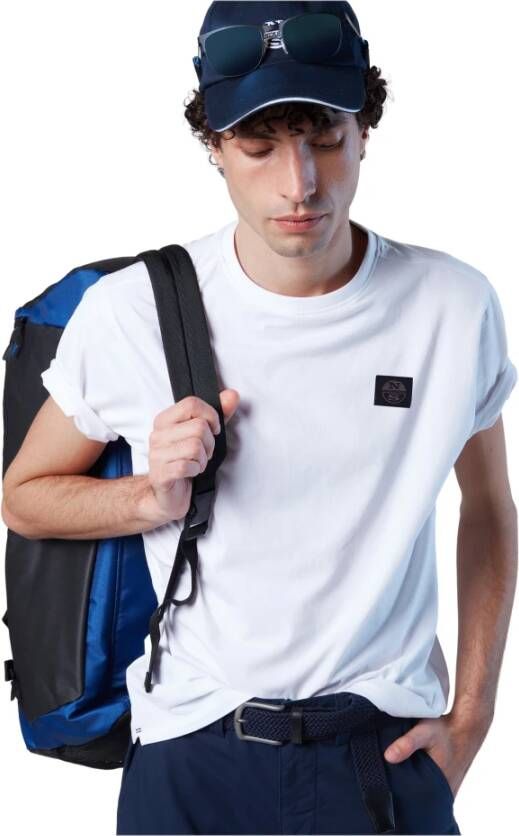 North Sails White Cotton T-Shirt Wit Heren