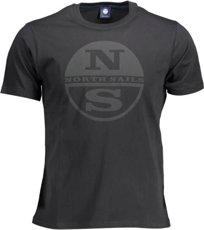 North Sails Black Cotton T-Shirt Zwart Heren