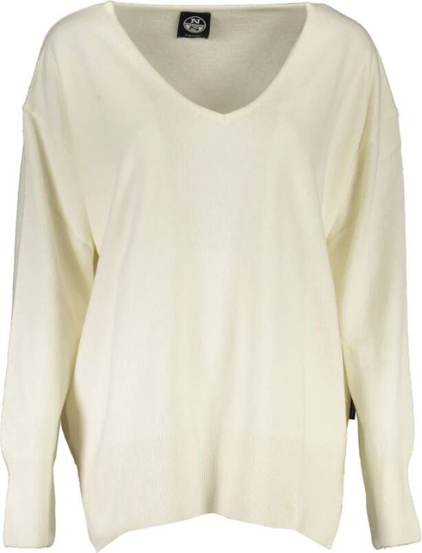 North Sails White Wool Sweater Wit Dames