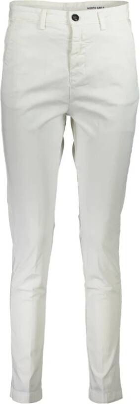 North Sails Witte katoenen broek voor dames met logo White Dames