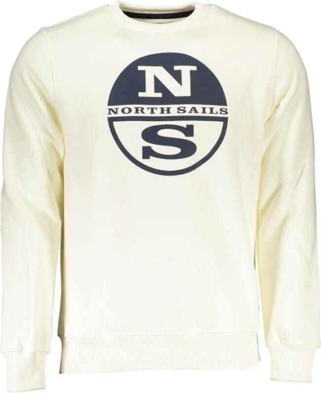 North Sails White Cotton Sweater Wit Heren