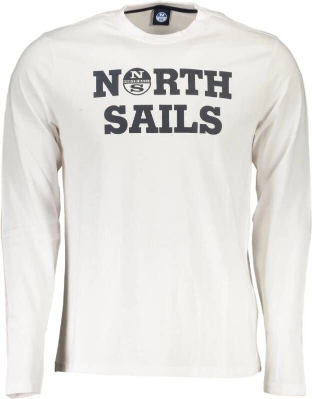 North Sails White Cotton T-Shirt Wit Heren