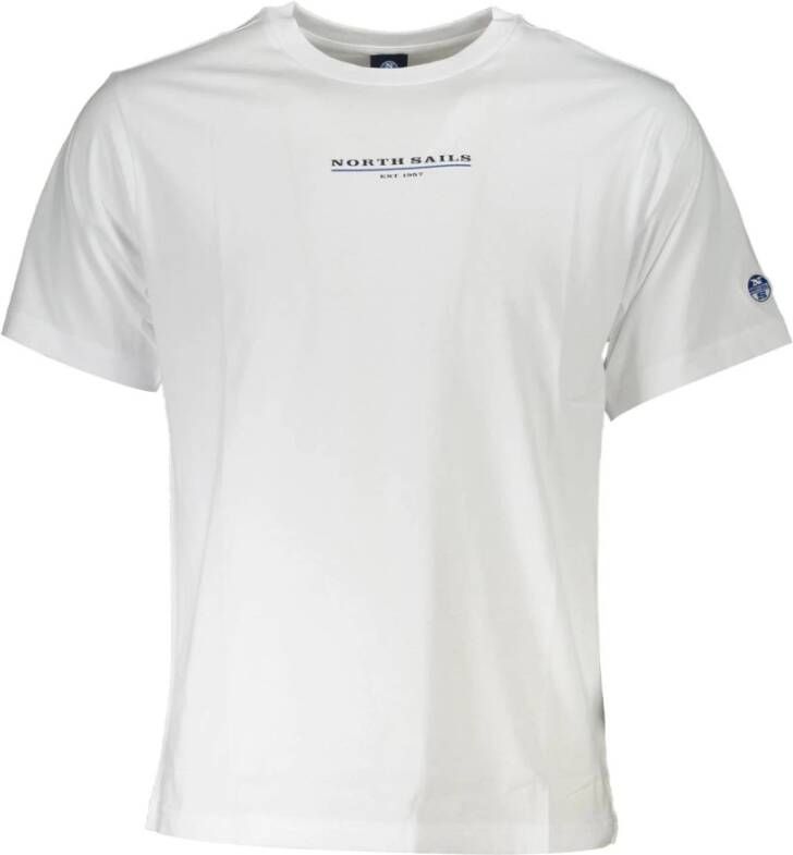 North Sails Biologisch katoenen T-shirt met korte mouwen en ronde hals White Heren