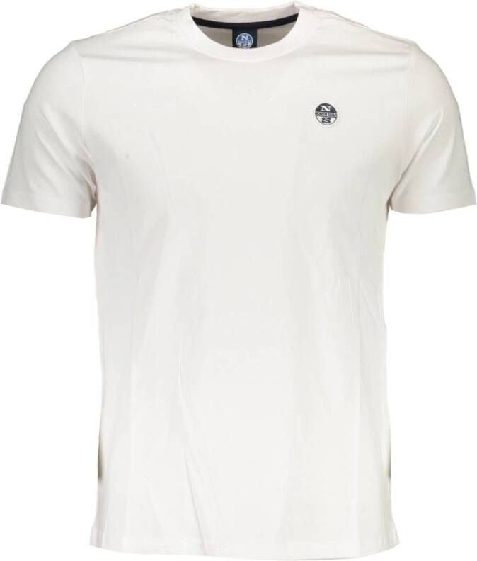 North Sails Wit Logo Detail Ronde Hals T-Shirt White Heren