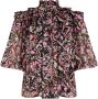 Notes Du Nord Geprinte blouse met lurex Fabiola zwart - Thumbnail 2