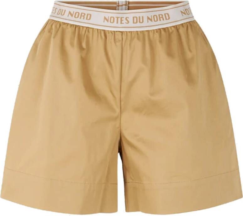 Notes Du Nord Kira shorts met logo Beige Dames