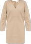 Notes Du Nord Zilveren Mink Jurk met Schouderkussens Beige Dames - Thumbnail 1