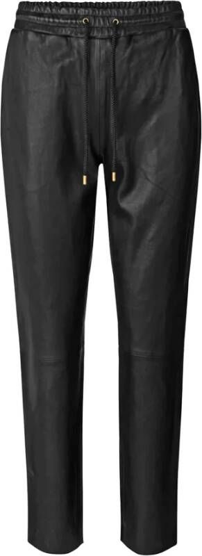 Notes Du Nord Leather Trousers Zwart Dames