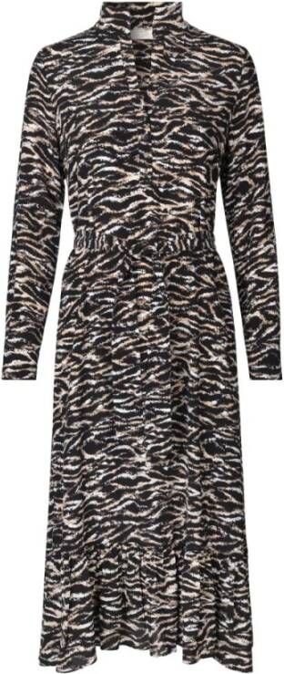 Notes Du Nord Rosie Zebra -jurk Zwart Dames