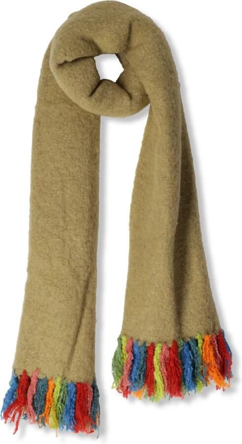 Notre-v Beige Elodie Sjaal met Kleurrijke Franjes Beige Dames