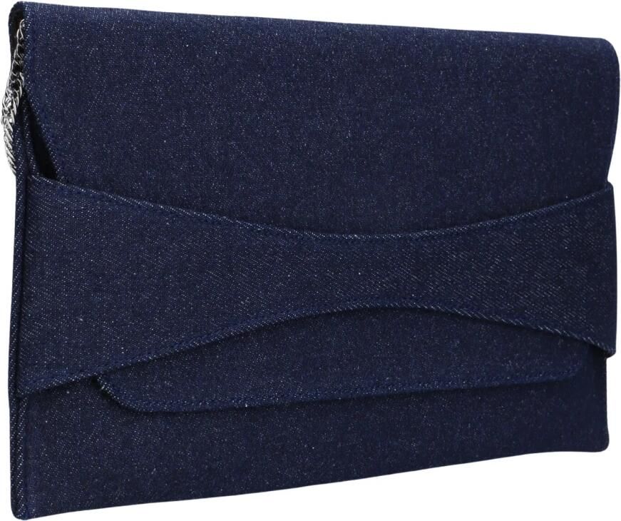 Notre-v Blauwe Elegante Clutch voor Chique Gelegenheden Blue Dames