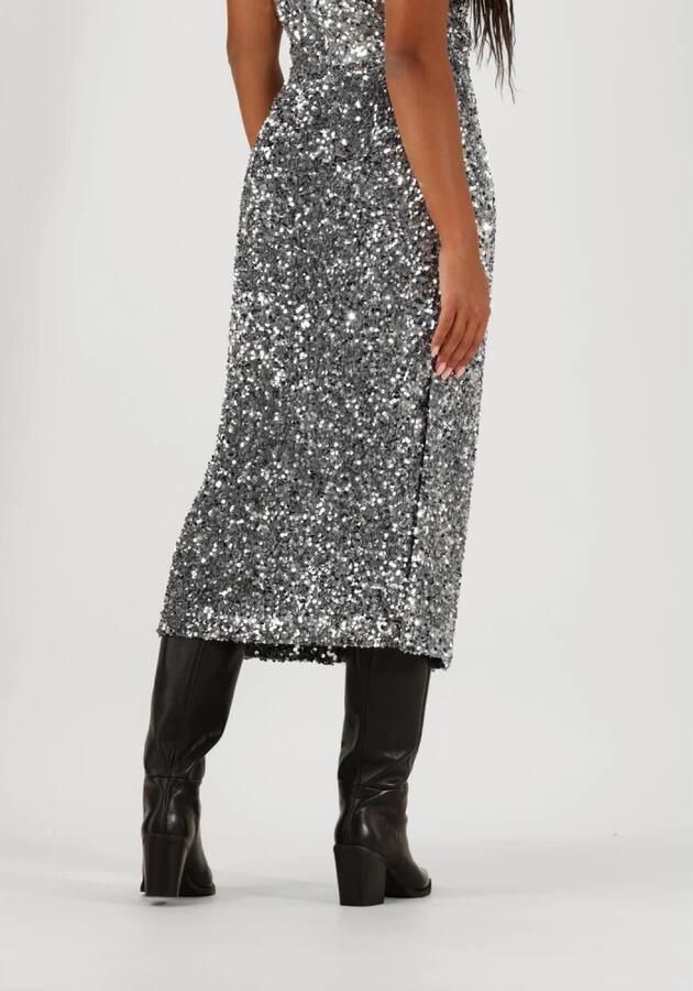 Notre-v Glanzende Zilveren Midi Rok Gray Dames - Foto 6