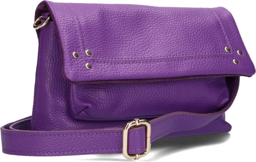 Notre-v Paarse Leren Schoudertas Jade Purple Dames