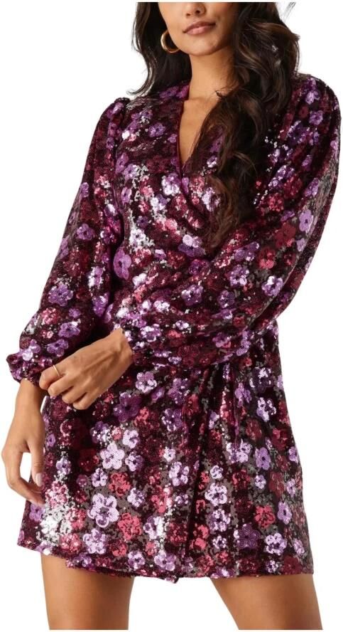 Notre-v Sprankelende Bloemen Mini Jurk Multicolor Dames - Foto 7