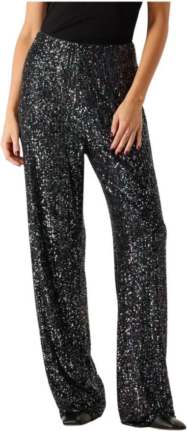 Notre-v Sprankelende Paars Zwarte Paillettenbroek Black Dames - Foto 6