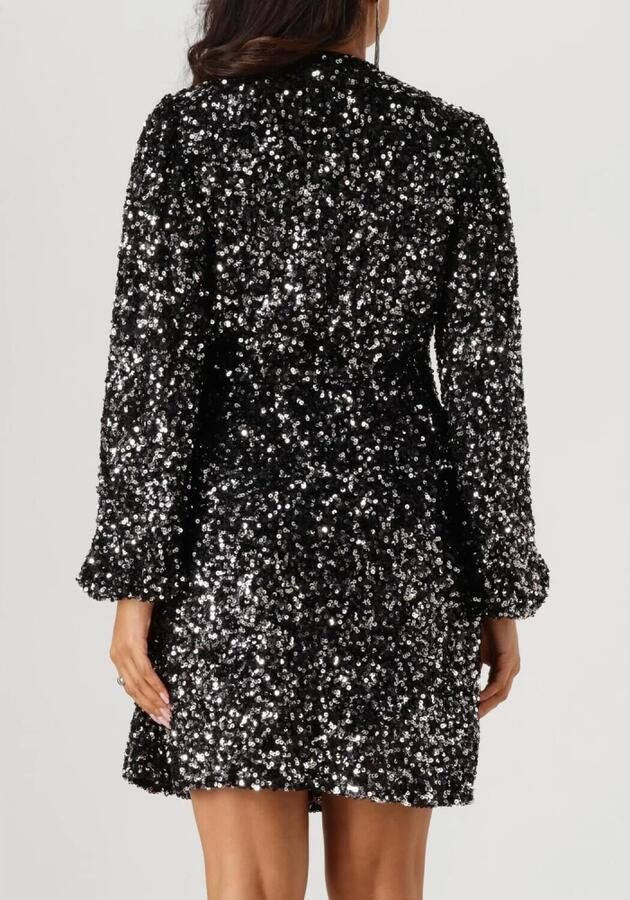 Notre-v Sprankelende Zwarte Pailletten Mini Jurk Black Dames - Foto 6