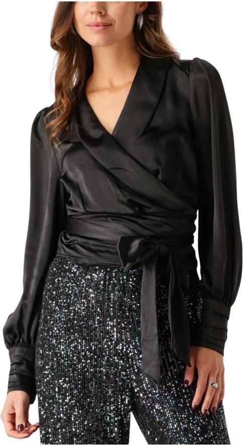 Notre-v Zwarte Wrap Top voor Vrouwen Black Dames - Foto 7