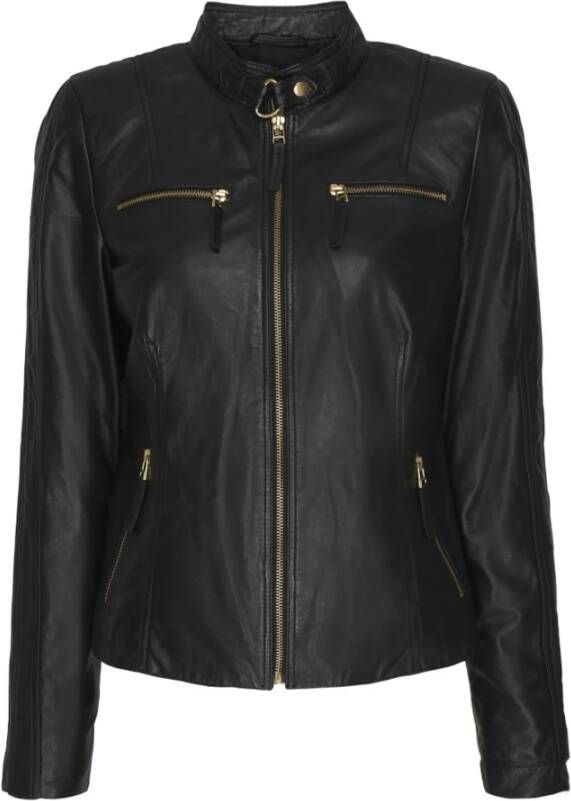 Notyz Biker -jas met kraag 11024rf Zwart Dames
