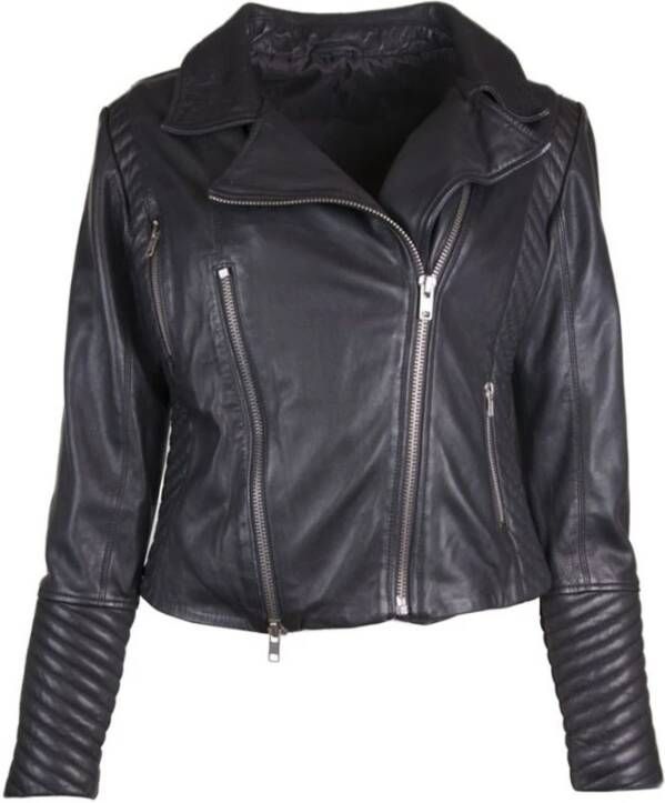 Notyz Biker met zware ritsen 10634H Zwart Dames