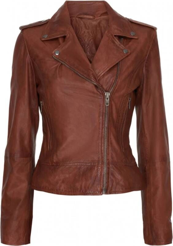 Notyz Fietsjack Bruin Dames