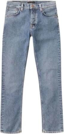 Nudie Jeans Grim Tim Slim Fit gewassen jeans Blauw Heren