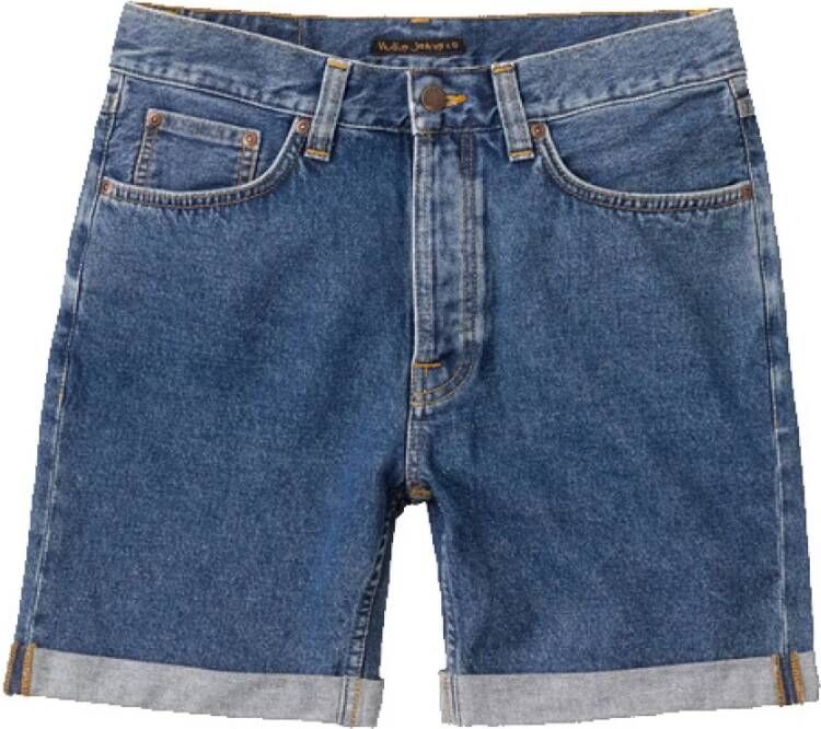 Nudie Jeans Josh 90S Shorts Blauw Heren