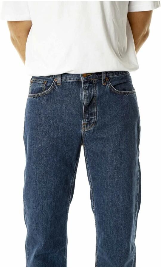 Nudie Jeans Losse pasvorm hoge taille jeans Blue Heren