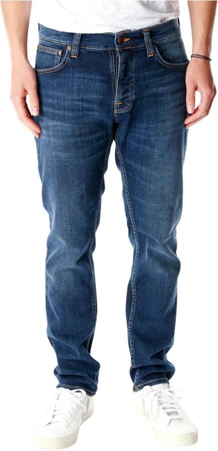 Nudie Jeans slim fit jeans Grim Tim van biologisch katoen indigo myth - Foto 7
