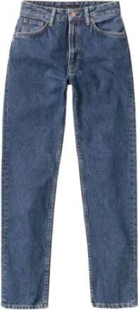Nudie Jeans Rechte jeans Blauw Dames