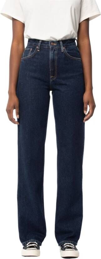 Nudie Jeans Schoon Eileen zware afspoelen Blauw Dames
