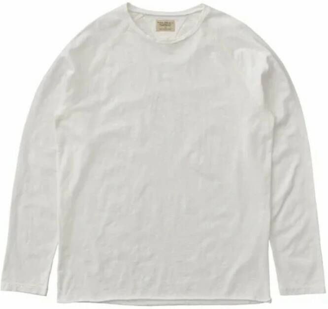 Nudie Jeans T-shirt Otto Raw Hem Slub White Heren