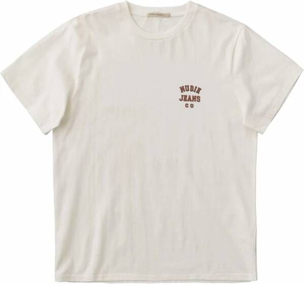 Nudie Jeans T-shirt Roy Logo Wit Heren